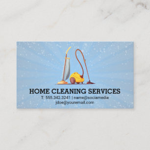 Blue Bubbles Background Vacuums Business Card