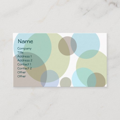Customizable Blues Bubbles Business Card