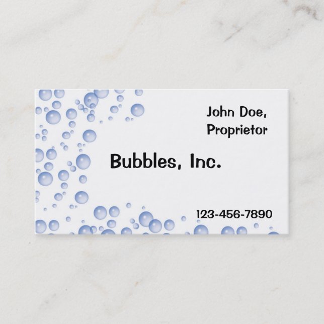Blue Bubbles Business Card (Front)