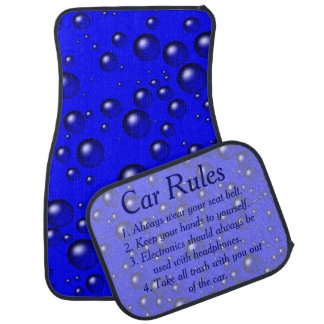 Blue Bubbles Car Rules Mat