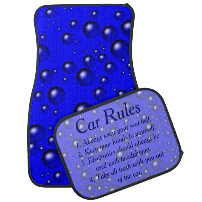 Blue Bubbles Car Rules Mat (Set)