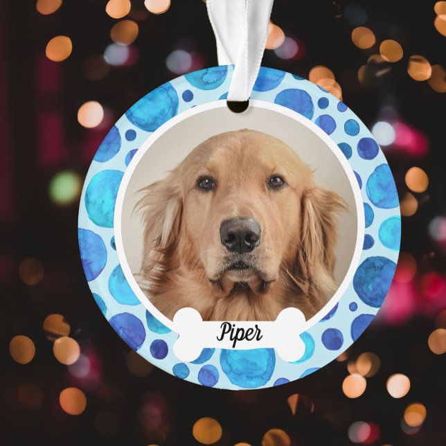 Blue bubbles |  Custom Dog Photo Ornament (Creator Uploaded)