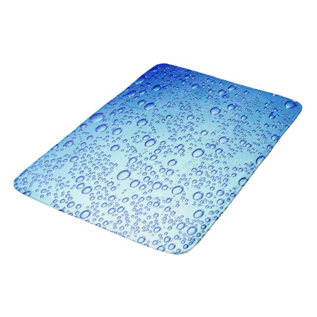 Blue Bubbles Design for Large-Bath-Mat Bathroom Mat (Angled)