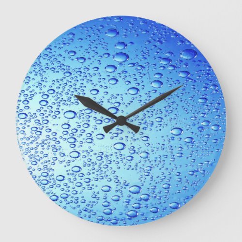 Blue Bubbles Design for Round_Large_Wall_Clock Large Clock