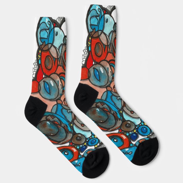 Blue Bubbles Everywhere Socks (Right)