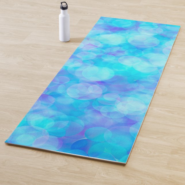 Blue Bubbles Fluid Art Yoga Mat (In Situ)