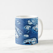 Blue Bubbles Ice and Water Abstract Mug (Front Right)