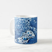 Blue Bubbles Ice and Water Abstract Mug (Front Left)