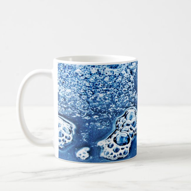 Blue Bubbles Ice and Water Abstract Mug