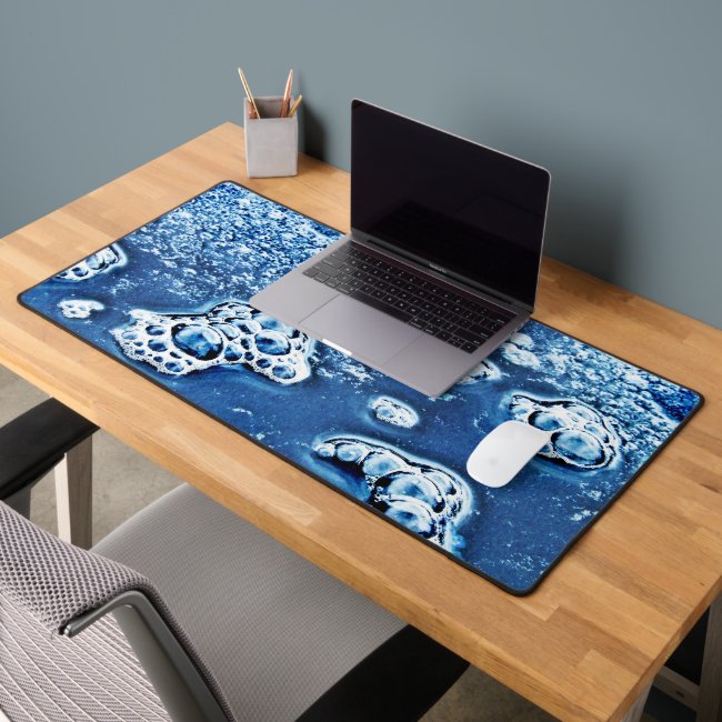 Blue Bubbles Ice and Water Desk Mat