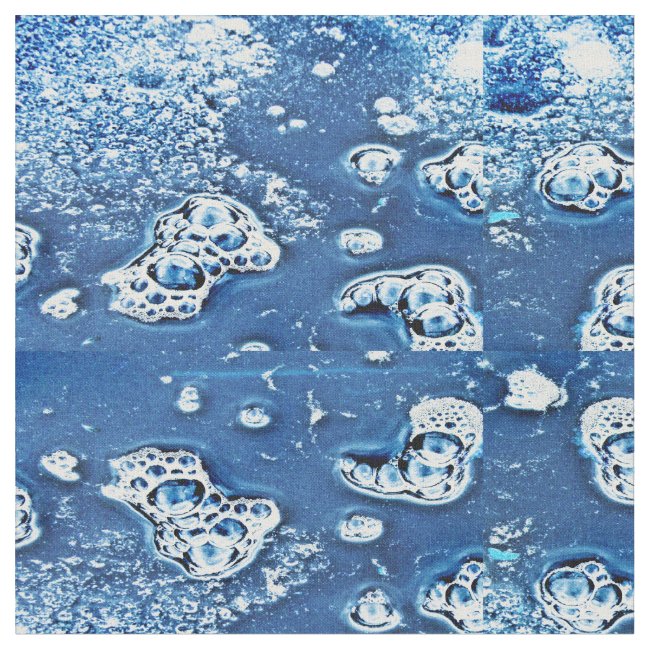 Blue Bubbles Ice Water Abstract Pattern Fabric