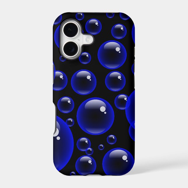 Blue Bubbles Iphone Case (Back)