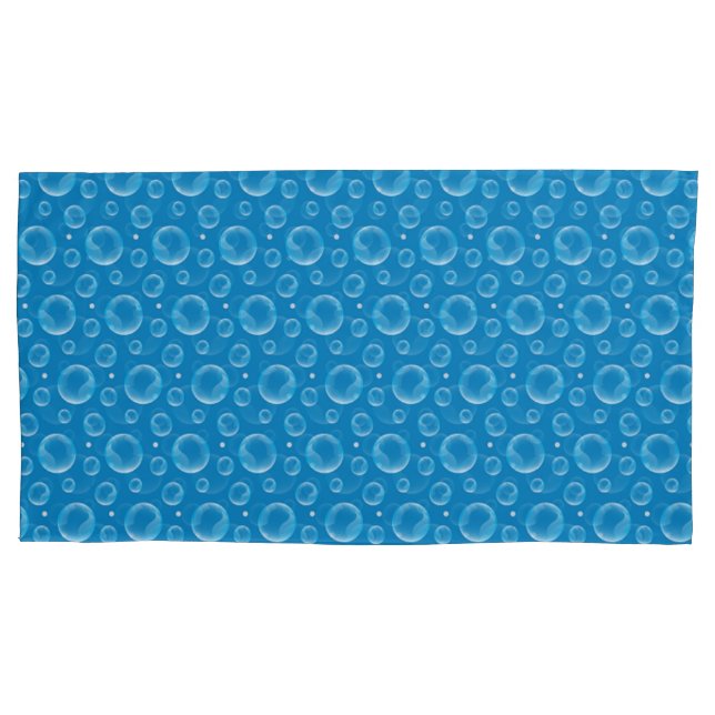 Blue Bubbles Pillow Case (Front-Left)