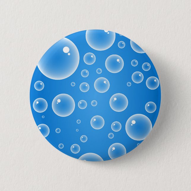 Blue Bubbles Pinback Button (Front)