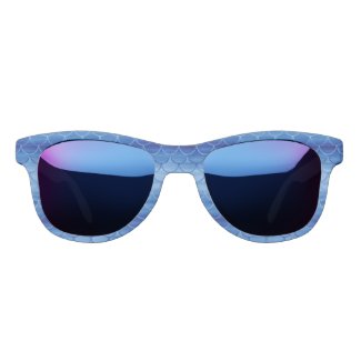 Blue Bubbly Mermaid Scale Pattern Sunglasses