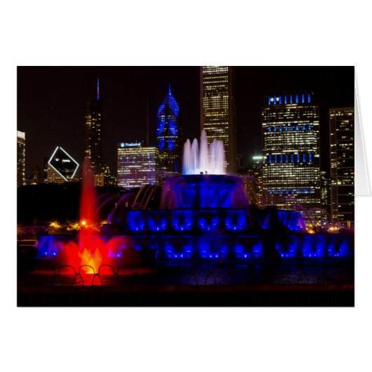 Blue Buckingham Fountain Cards (Front Horizontal)