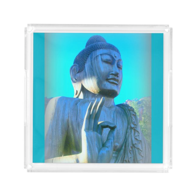 blue buddha acrylic tray (Front)