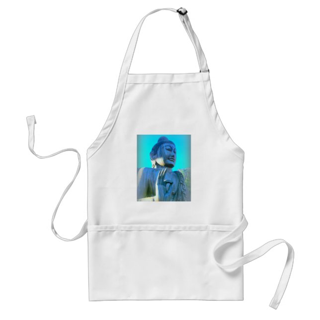 blue buddha adult apron (Front)