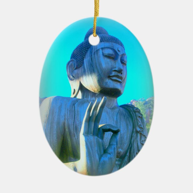 blue buddha ceramic ornament (Front)