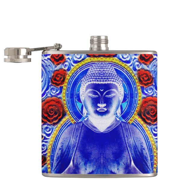 Blue Buddha  Flask (Opened)