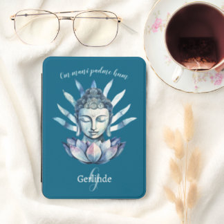 Blue Buddha Head With Lotus Personalized Kindle Cover