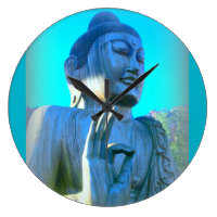 blue buddha large clock