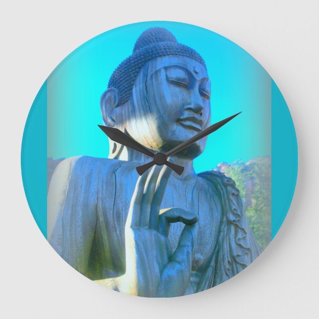blue buddha large clock (Front)