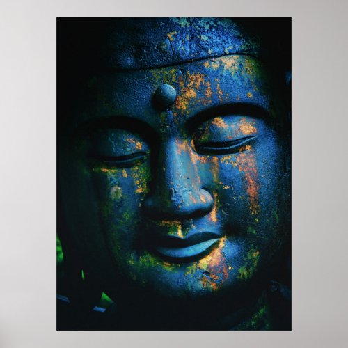 Blue Buddha Om Peace Poster