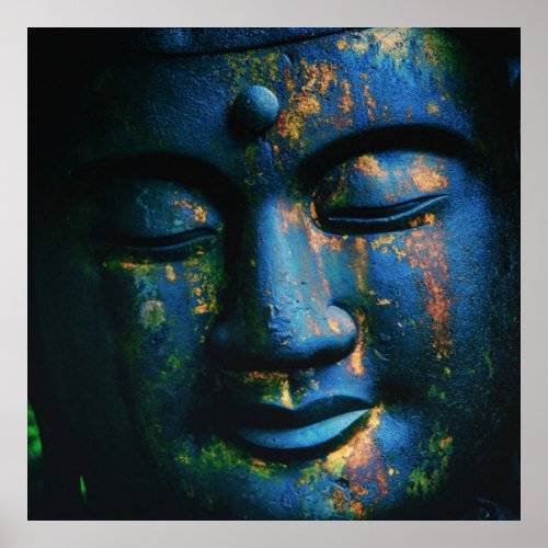 Blue Buddha Om Peace Poster