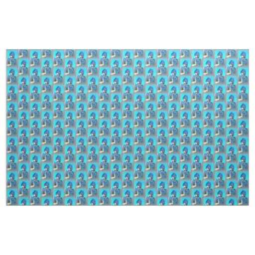 blue buddha pattern fabric