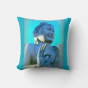 blue buddha throw pillow