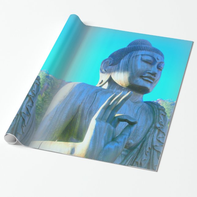 blue buddha wrapping paper (Unrolled)