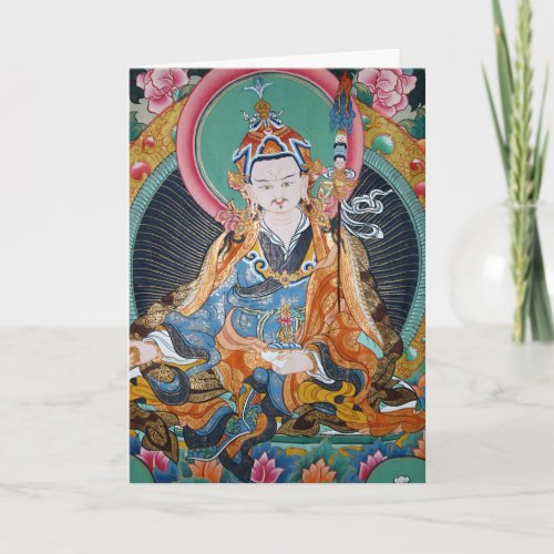 Blue Buddhist Thangka Painting Photo Card