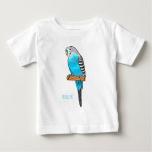 Blue budgerigar bird cartoon illustration baby T-Shirt