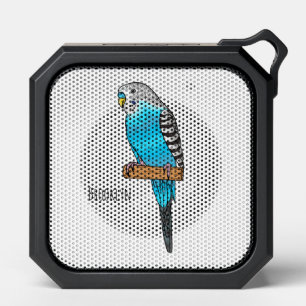 Blue budgerigar bird cartoon illustration bluetooth speaker