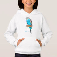 Blue budgerigar bird cartoon illustration