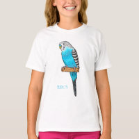 Blue budgerigar bird cartoon illustration
