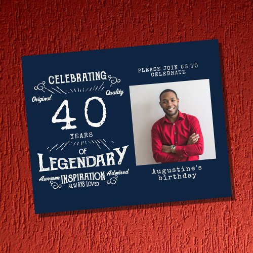 Blue Budget 40th Birthday Invitation Flyer