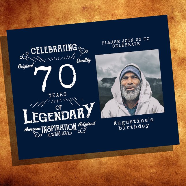 Blue Budget 70th Birthday Invitation Flyer (Creator Uploaded)