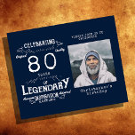 Blue Budget 80th Birthday Invitation Flyer<br><div class="desc">Celebrate the golden age of your loved one's life with this budget-friendly 80th birthday invitation flyer! Featuring a vintage-style design, this invite will be the perfect way to commemorate turning 80. Customize with a special photo of your loved one and your own special message, and let your guests know it's...</div>