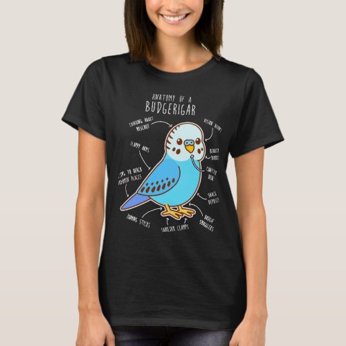 Blue Budgie Anatomy T_Shirt