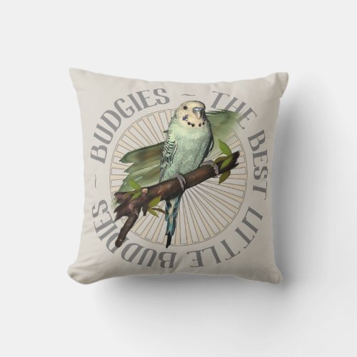 Blue Budgie Best Buddy Throw Pillow