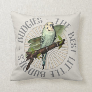 Blue Budgie Best Buddy Throw Pillow