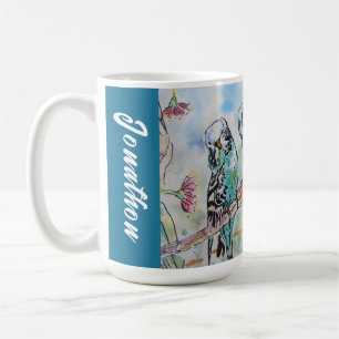 Blue Budgie Budgies Parrots Husbands Mens Name Coffee Mug