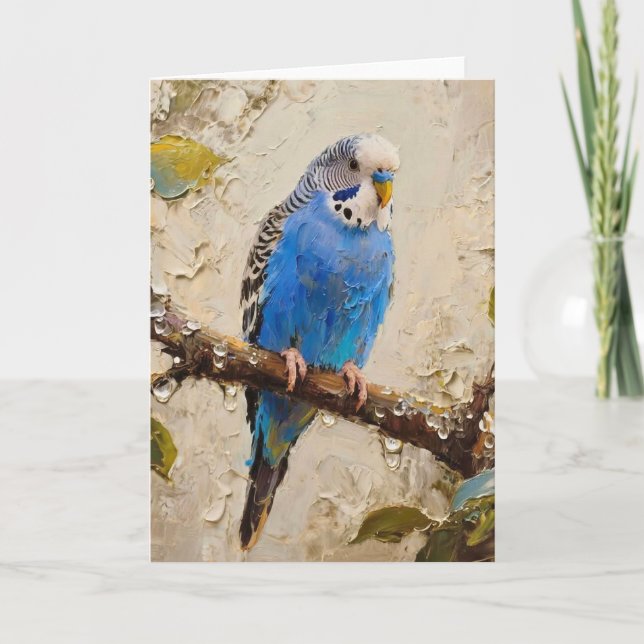 Blue Budgie Card (Front)