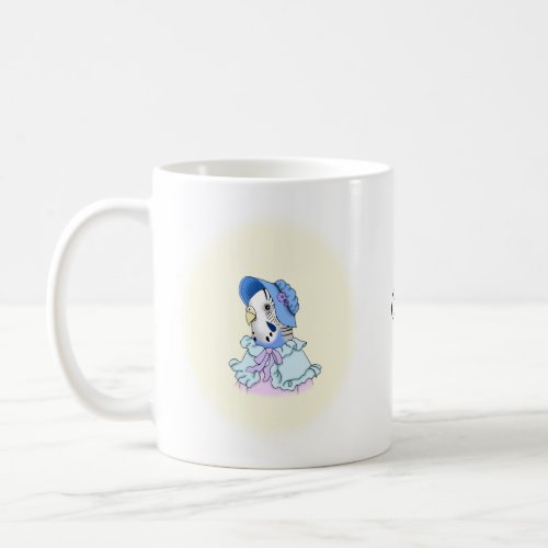 Blue Budgie Parakeet in Bonnet Cute Budgie Custom Coffee Mug