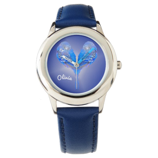 Blue budgie - personalize it!  watch (Front)
