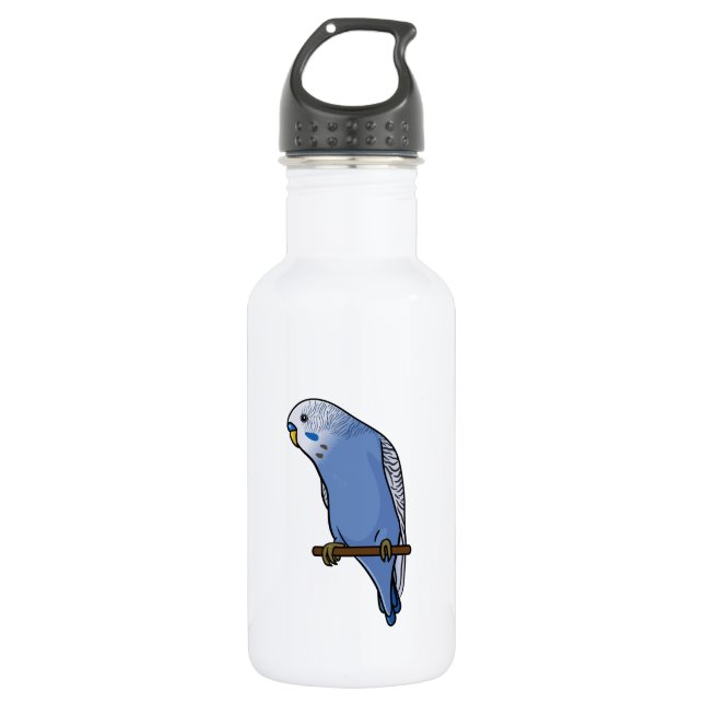 Blue Budgie Water Bottle (Front)