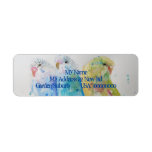 Blue Budgies Watercolour Return Address Labels