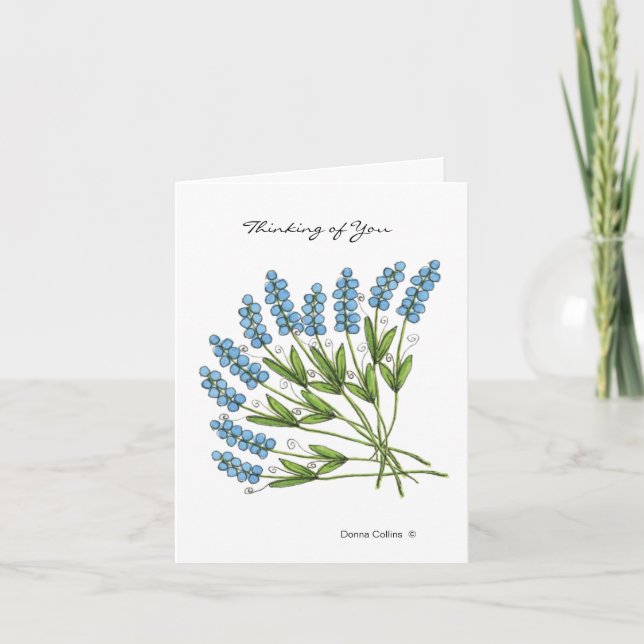 Blue buds blank note card (Front)